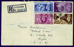 Ref 1639 - GB 1948 - Olympic Games - Registered First Day Cover FDC Ifracombe - ....-1951 Pre Elizabeth II