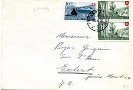 Lettre Avec Timbre Pro Patria 1948 - Timbre 38 39 Zum - 508 509 Mi - Briefe U. Dokumente