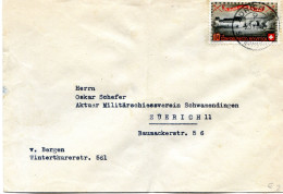 Lettre Avec Timbre Pro Patria 1944 - Timbre 23 Zum - 432 Mi - Storia Postale