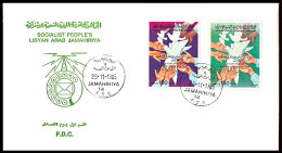 LIBYA 1985 Palestine Israel Intifada Map Birds (FDC) - Libië