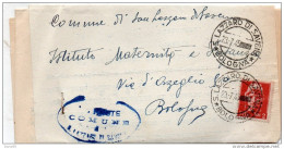 1945    LETTERA CON ANNULLO  S. LAZZARO DI SAVENA BOLOGNA - Marcophilie