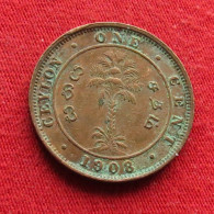 Sri Lanka Ceylon 1 Cent  1908  Wºº - Sri Lanka