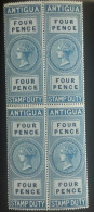 Antigua Stamp Duty Neufs Et Gomme 1870 - 1858-1960 Colonia Británica