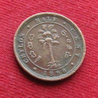 Sri Lanka Ceylon 1/2 Cent  1898  Wºº - Sri Lanka (Ceylon)