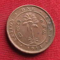 Sri Lanka Ceylon 1 Cent  1914  Wºº - Sri Lanka (Ceylon)