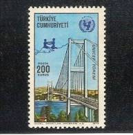 1973 TURKEY UNICEF CEREMONY BOSPHORUS BRIDGE MNH ** - Unused Stamps