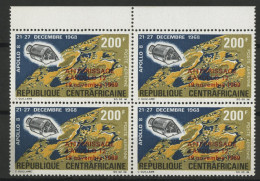 CENTRAFRIQUE Poste Aérienne N° 83 En Bloc De Quatre Neufs ** (MNH) APOLLO 8 TB - República Centroafricana