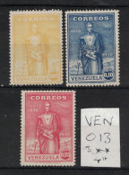 Venezuela 1930  - Yvert 158 à 160 Neufs SANS Charnière - Scott#290-292 MNH - Bolivar - Venezuela