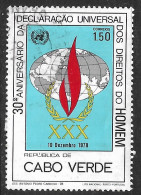 Cabo Verde – 1978 Declaration Of Human Rights 1.50 Used Stamp - Islas De Cabo Verde