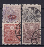 JAPAN 1919 - Canceled - Sc# 134, 136, 141, 143 - Usati