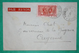 5F MARTINIQUE SEUL SUR LETTRE PAR AVION FORT DE FRANCE POUR CAYENNE GUYANE 1939 COVER FRANCE - Covers & Documents