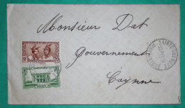 20C + 30C MARTINIQUE TARIF 50C LETTRE SAINTE THERESE POUR CAYENNE GUYANE 1937 COVER FRANCE - Briefe U. Dokumente