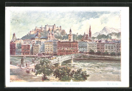 Künstler-AK Edward Theodore Compton: Salzburg, Die Altstadt  - Compton, E.T.