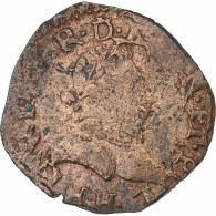 France, Henri III, Double Tournois, 1586, La Rochelle, Cuivre, TB+, Gadoury:455 - 1574-1589 Heinrich III.