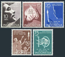 Indonesia 468-472,MNH.Mi 232-236. Declaration Of Human Rights,10th Ann.1958. - Indonesië