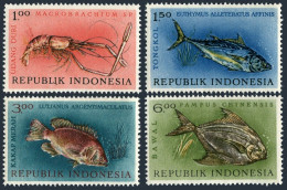 Indonesia 589-592,MNH.Michel 392-395. Long-armed Lobster,Fish.1963. - Indonesië