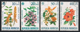 Indonesia B195-B198,CTO.Michel 503-506. Social Day 1966.Flowers. - Indonésie