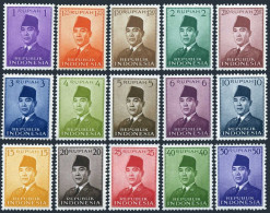 Indonesia 387-400, MNH. Michel 82-88. President Sukarno, 1951-1953. - Indonésie