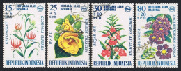 Indonesia B199-B20,CTO.Michel 536-539. Victims-natural Disasters, 1966. Flowers. - Indonésie