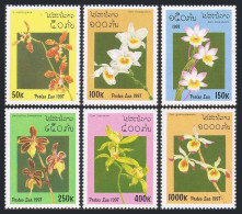 Laos 1322-1327, 1328, MNH. Orchids 1997. - Laos