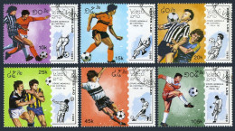 Laos 902-907,CTO.Michel 1135-1140. 1989.World Soccer Sup Italy-1990. - Laos