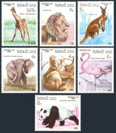 Laos 707-713,MNH.Mi 912-918. Fauna 1986.Panda,Lion, Elephant,Giraffe,Flamingo, - Laos