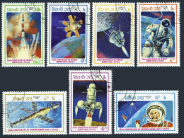 Laos 699-705,CTO.Michel 904-910. First Man In Space,25th Ann.1986. - Laos