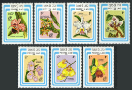 Laos 637-643,644,MNH.Michel 838-844.845 Bl.107. Orchids 1985. - Laos