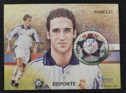 Spain Raul Gonzalez Football 2000 Sport Soccer Games (ms) MNH *odd Shape *unusual - Unused Stamps