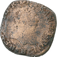 France, Henri III, Double Tournois, 1579, La Rochelle, Cuivre, TB, Gadoury:455 - 1574-1589 Henri III