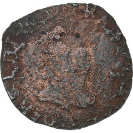 France, Henri III, Double Tournois, 1586, La Rochelle, Cuivre, B+, Gadoury:455 - 1574-1589 Heinrich III.