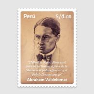 O) 2022 PERU, PEDRO ABRAHAM VALDELOMAR PINTO, COUNT OF LEMOS - NARRATOR, POET, PERUVIAN PLAYWRIGHT, MNH - Pérou