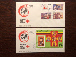 UGANDA FDC COVER 1988 YEAR RED CROSS AIDS DUNANT  HEALTH MEDICINE STAMPS - Uganda (1962-...)