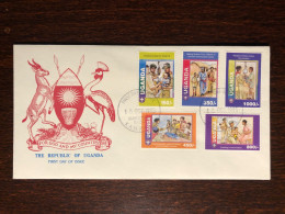 UGANDA FDC COVER 1995 YEAR IMMUNIZATION HEALTH MEDICINE STAMPS - Oeganda (1962-...)