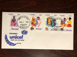 UGANDA FDC COVER 1998 YEAR DISABLED IMMUNIZATION SANITATION HEALTH MEDICINE STAMPS - Uganda (1962-...)