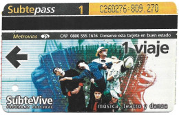 Subtepass - Argentina, SubteVive 1, N°1453 - Advertising