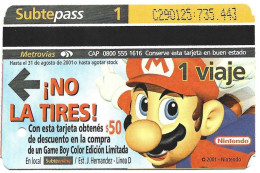 Subtepass - Argentina, Nintendo 1, N°1459 - Pubblicitari
