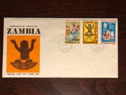 ZAMBIA FDC COVER 1970 YEAR PREVENTIVE MEDICINE IMMUNIZATION HEALTH MEDICINE STAMPS - Zambia (1965-...)