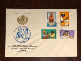 ZAMBIA FDC COVER 1973 YEAR WHO IMMUNIZATION HEALTH MEDICINE STAMPS - Zambia (1965-...)