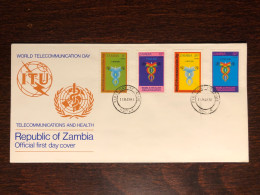 ZAMBIA FDC COVER 1981 YEAR TELECOMMUNICATIONS AND HEALTH MEDICINE STAMPS - Zambia (1965-...)