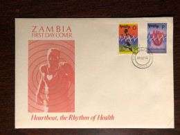 ZAMBIA FDC COVER 1993 YEAR CARDIOLOGY HEART HEALTH MEDICINE STAMPS - Zambie (1965-...)