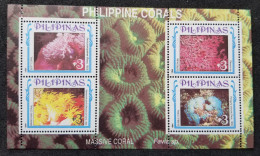 Philippines Corals 1994 Reef Underwater Ocean Marine Life Coral (ms) MNH - Philippinen