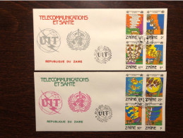 ZAIRE FDC COVER 1982 YEAR TELECOMMUNICATIONS AND HEALTH MEDICINE STAMPS - Covers & Documents