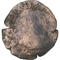 France, Henri III, Double Tournois, 1580, Nantes, Cuivre, TB, Gadoury:455 - 1574-1589 Enrique III