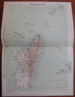 Madagascar Comores Mascareignes : Rare Carte De Paul Pelet Avec Son Texte D’époque (1891) - Carte Geographique