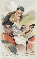 ILLUSTRATRICE FRANCAISE SUZANNE MEUNIER - COUPLE EN VOITURE AUTOMOBILE ( UN BAISER ) VOIR LE SCANNER - Meunier, S.