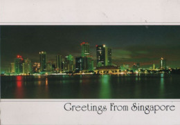 98786 - Singapur - Singapore - Night View Of Shenton Way From Sea - 1989 - Singapore