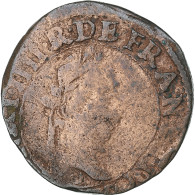 France, Henri III, Double Tournois, Bourges, Cuivre, TB, Gadoury:455 - 1574-1589 Hendrik III