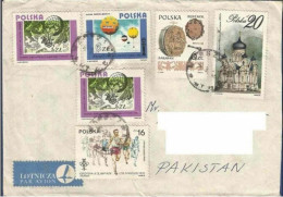 POLAND POSTAL USED AIRMAIL COVER TO PAKISTAN OLYMPICS GAMES OLYMPIC SPORTS RACE - Non Classés