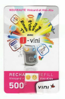 Polynésie Française - VINI Recharge - Carte Prépayée / Cartonnée / IPOD / 500 FCFP - 1° Mle  01-04-2009  - LUXE - Französisch-Polynesien